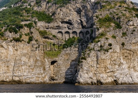 Image, Stock Photo Old stone viaduct in mountains