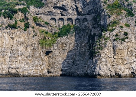 Similar – Image, Stock Photo Old stone viaduct in mountains