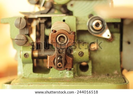 vintage sewing machine, card