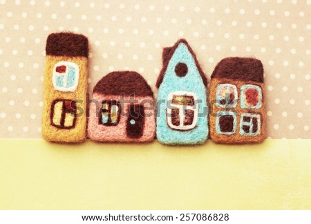 little decorative houses, your text here, place for your advertisement