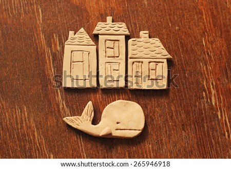 little houses and whale