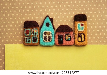 toy houses, real estate sale advertisement, your text here