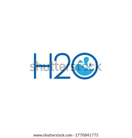 H2o or H20 letter simple unique logo design.