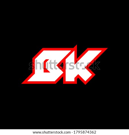 BK logo design, initial BK letter design with sci-fi style. BK logo for game, esport, Technology, Digital, Community or Business. B K sport modern Italic alphabet font. Typography urban style fonts.	 Stock fotó © 
