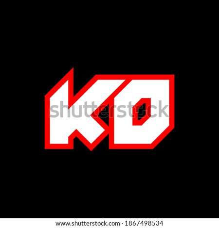 KO logo design, initial KO letter design with sci-fi style. KO logo for game, esport, Technology, Digital, Community or Business. K O sport modern Italic alphabet font. Typography urban style fonts.