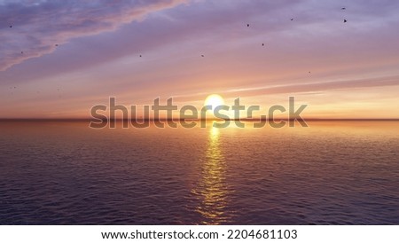Similar – Image, Stock Photo Morning Sunset reflected on the water
