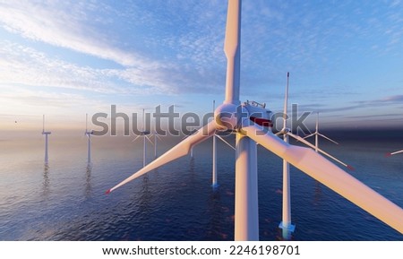 Wind turbine view from drone