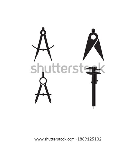 The divider icon. Surveyor and geometry, engineer, architect, school symbol. Flat Vector illustration