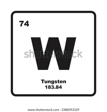 Tungsten (Wolfram)  icon, chemical element in the periodic table