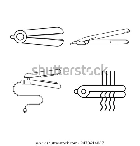 Hair Straightener line icon vector symbol design