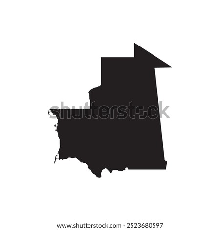 Mauritania Map Illustration Icon Design