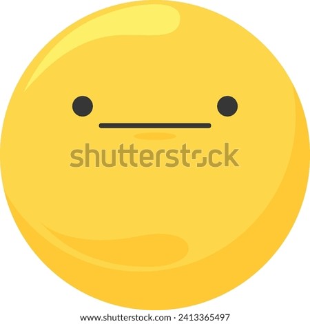 Yellow face with straight line mouth emoji. Expressionless face emoticon, no emotion shown.