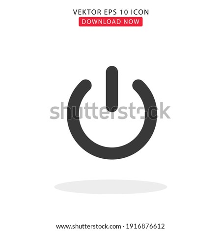 Power Button Simple Vektor With White Background