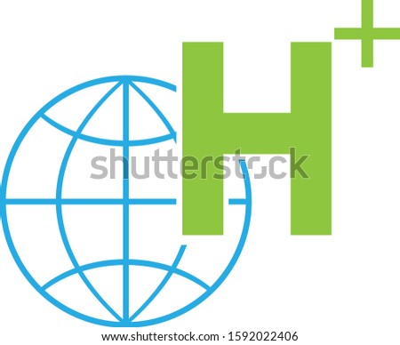 colored H plus (WCDMA) logo with globe and H letter
