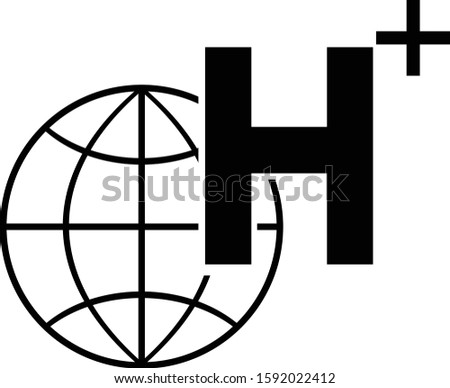 H plus (WCDMA) logo with globe and H letter