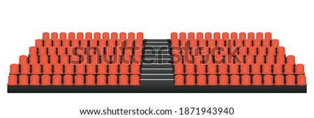 Grandstand stadium seat isolated on white background. Graphic vector