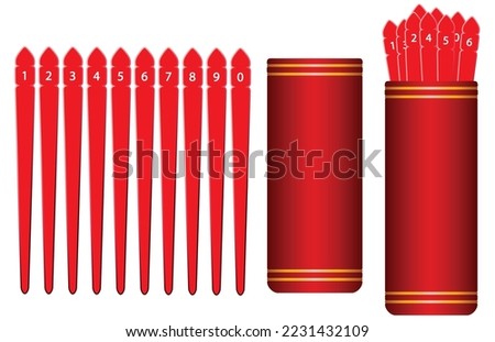 Set of Fortune Teller Sticks isolated on white background. Graphic Vector Stock foto © 