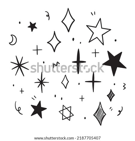 Star set Vector illustration. Drawing design concept