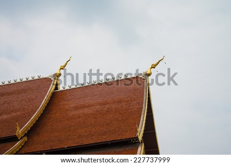 Beautiful roof tiles of temple in Chiang mai, Thailand  public place