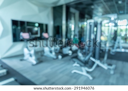 Modern gym fitness center abstract blur background