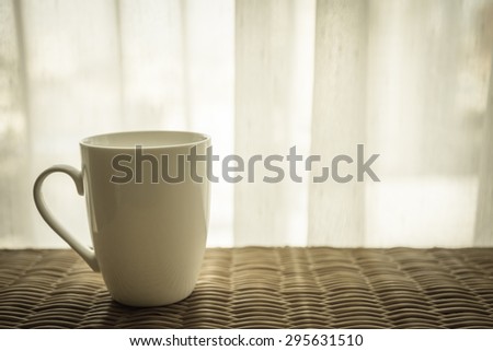 Coffee white mug - Vintage filter effect