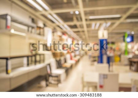 Abstract blurred furniture store background