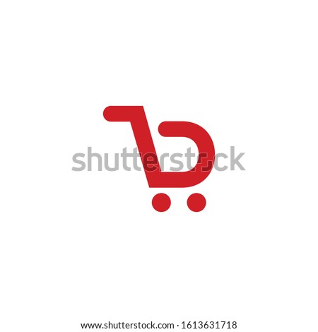 trolley letter B logo design vector