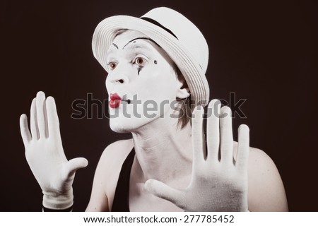 theater actor in makeup funny mime
