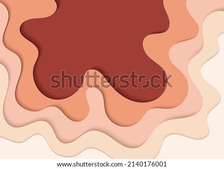 Paper art curve Vector Abstract Background in multicolor. Abstract Paper cuts with dark red inner bottoms.
