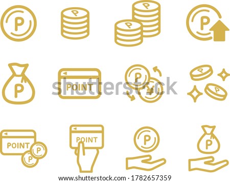 Set of point related icons(loyalty card)