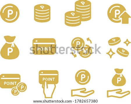 Set of point related icons(loyalty card)