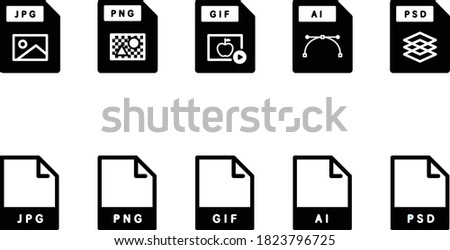 Set of computer image files and software icons