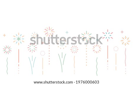 Simple line fireworks background illustration