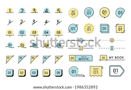 A set of simple, flat frames for numbers.