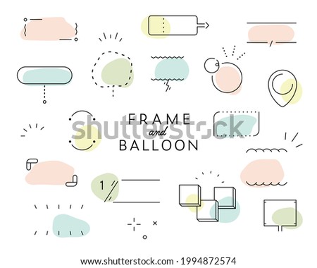 A set of simple designs such as frames, decorations, speech　bubbles, dividers, etc.