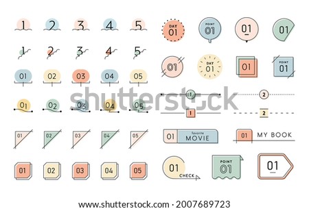 A set of simple, flat frames for numbers.