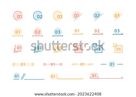 A set of simple, flat frames for numbers.