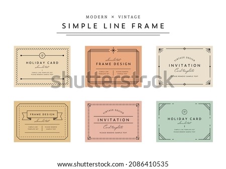 A set of vintage frames with simple lines.
This illustration relates to elegance, classic, retro, pattern, European, ornament, decoration, etc. Foto stock © 