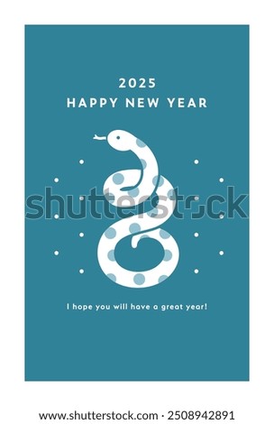 Template for New Year greeting card for year of the snake 2025.
Cute, stylish and simple design Japanese illustration.