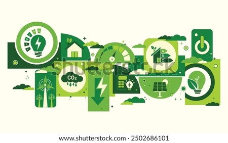 House energy efficiency, energy efficient rating class concept, eco home renovation save cost. Low-consumption ecological house. Green Building for Sustainable Development Concept