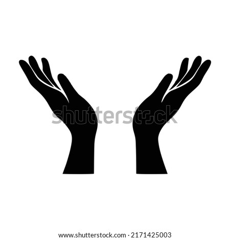 Hands holding design vector, hands praying logo. Support, peace, care hand gestures. Vector icon. free hand vector art. EPS10