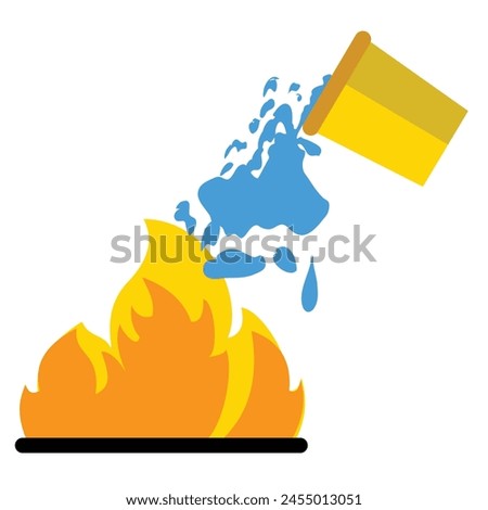 Flame icon. Flat illustration of flame icon for web design. illustration of a fire doused with fresh air. efforts to put out the fire. Fire extinguishing design element