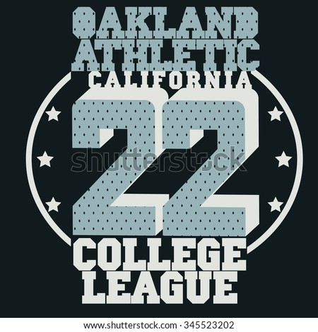 California sport T-shirt  design. College Typography Graphics. Vector