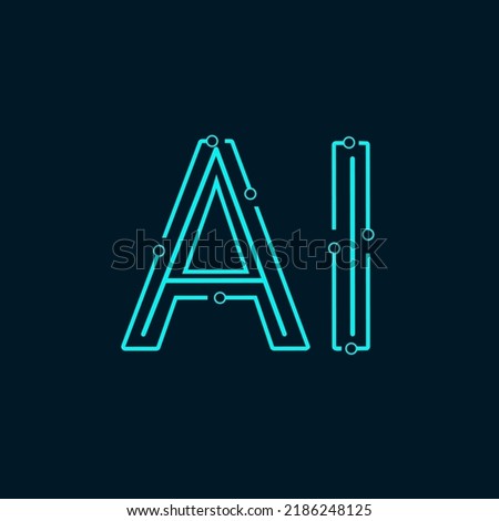 Logo letters AI perfect for artificial intelligence concept