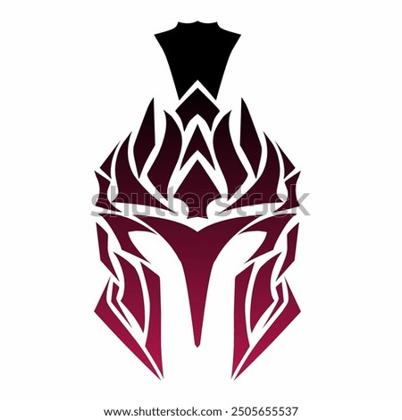 illustration vector graphics of tribal art design abstract gladiator helmet