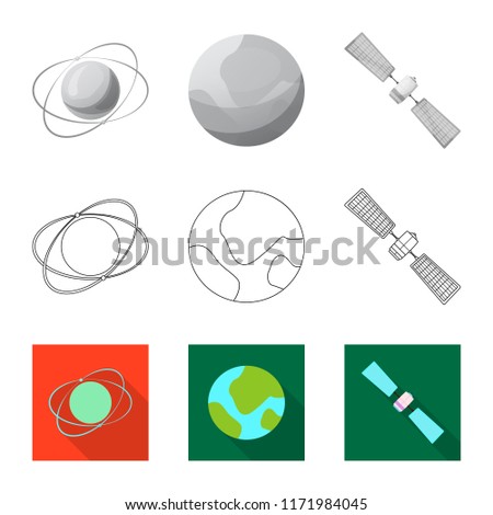 Vector design of mars and space logo. Set of mars and planet stock vector illustration.