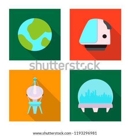 Vector design of mars and space logo. Set of mars and planet vector icon for stock.