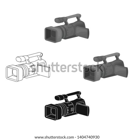 Camcorder icon in cartoon,black style isolated on white background. Event service symbol stock vector illustration.