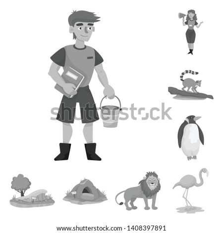 Vector illustration of zoo  and park logo. Collection of zoo  and animal stock symbol for web.