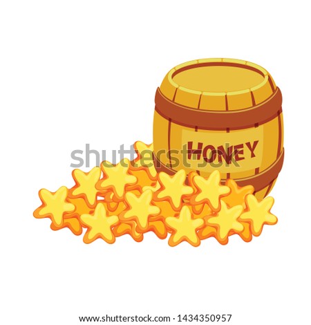 Vector design of cookie and honey logo. Set of cookie and cracker stock vector illustration.